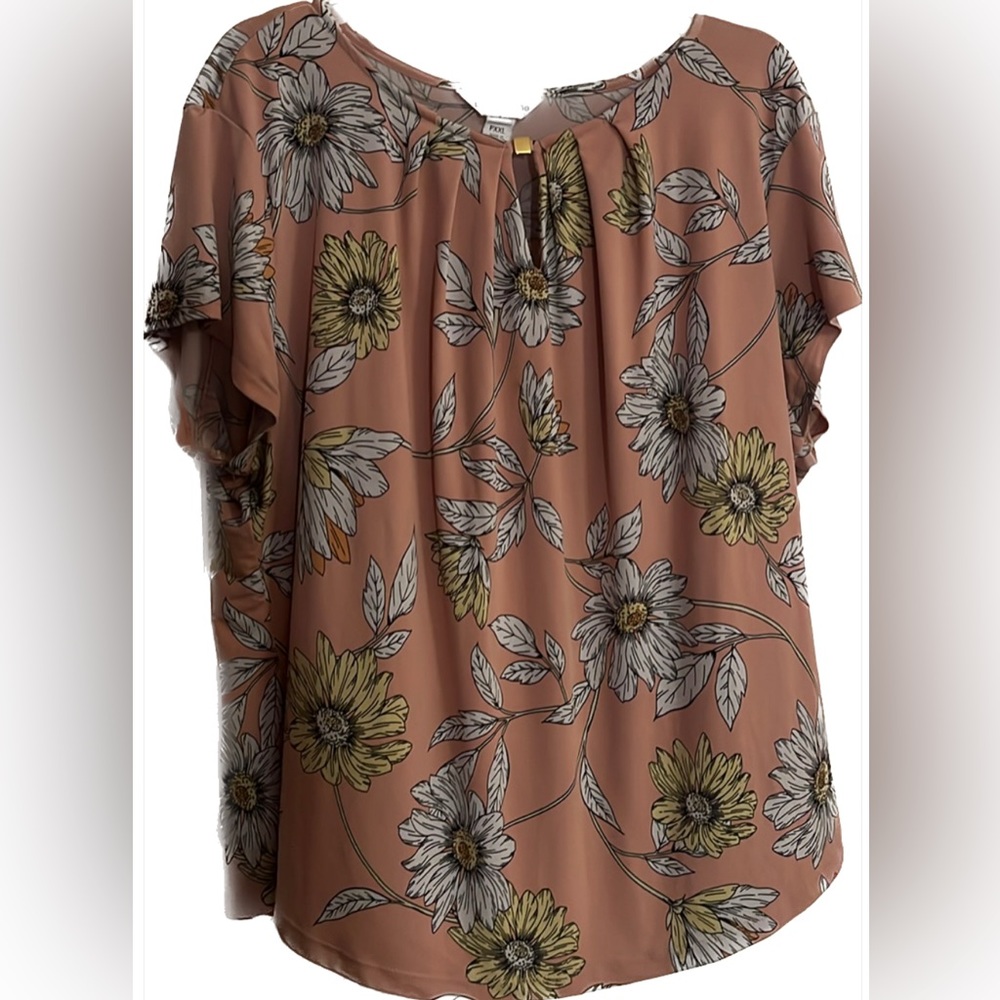 Pink and yellow top blouse